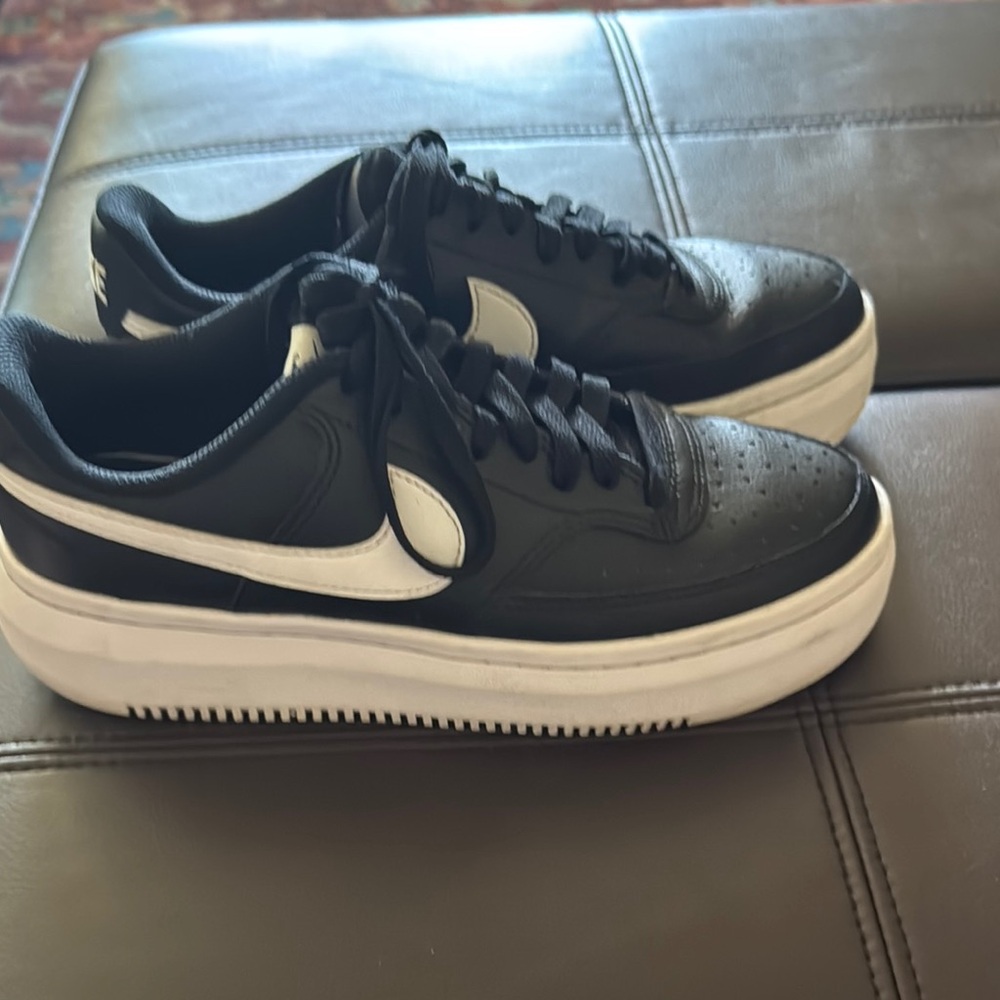 Nike Black and White Alta Platform